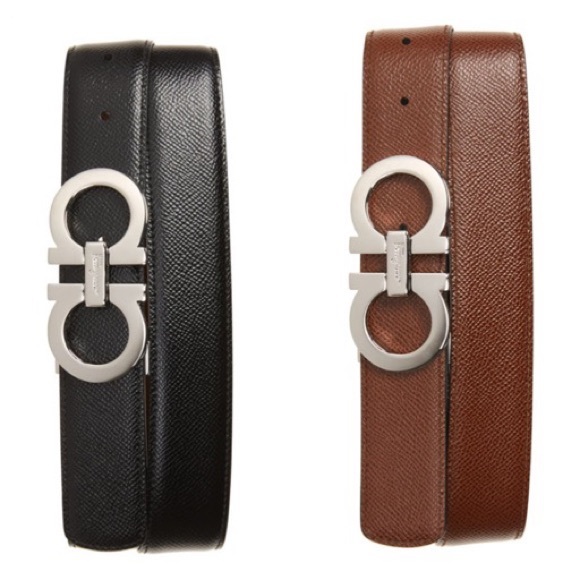 Salvatore Ferragamo Reversible Pebbled Belt - Picture 1 of 11